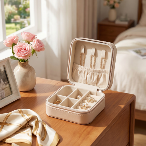 Classic Leather-Style Jewelry Box
