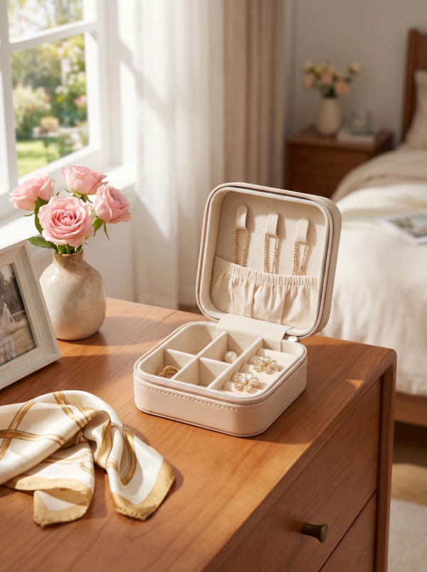 Classic Leather-Style Jewelry Box