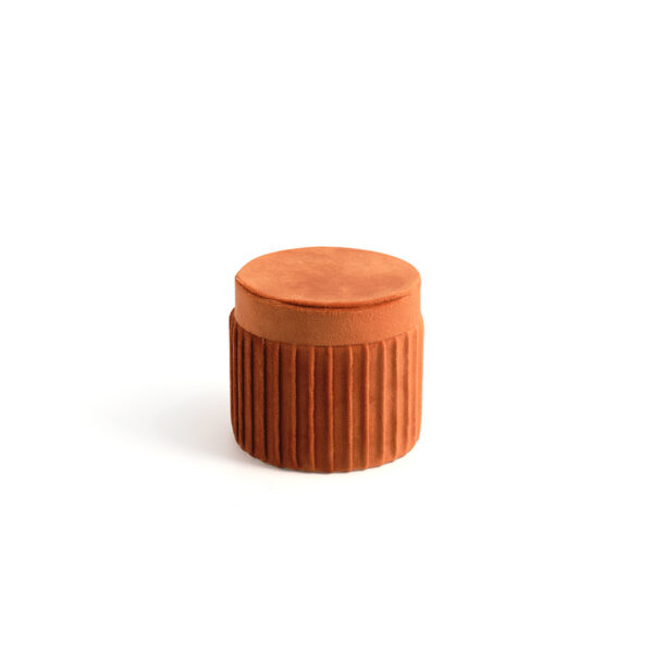 Amber Velvet Round Jewelry Box
